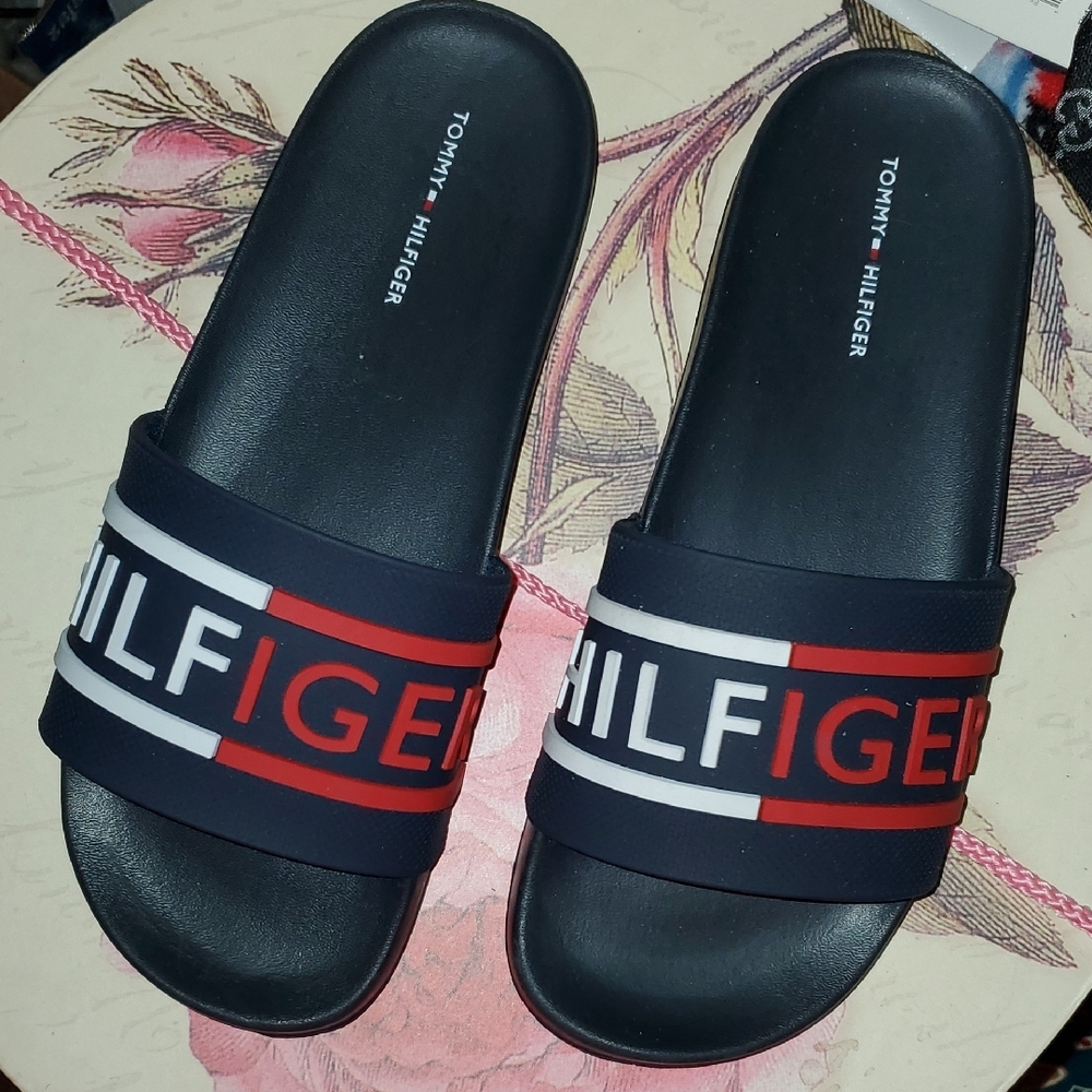 New Womens Tommy Hilfiger NÞ Red Slides